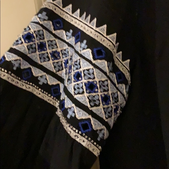 PARKER | Blue Acre Peasant Blouse | Small | Black, Embroidered | Like New - Picture 5 of 7